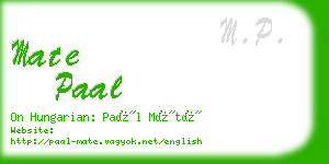 mate paal business card